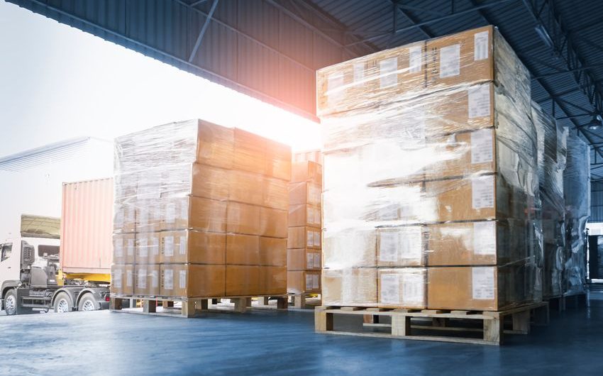 Boxes in a warehouse