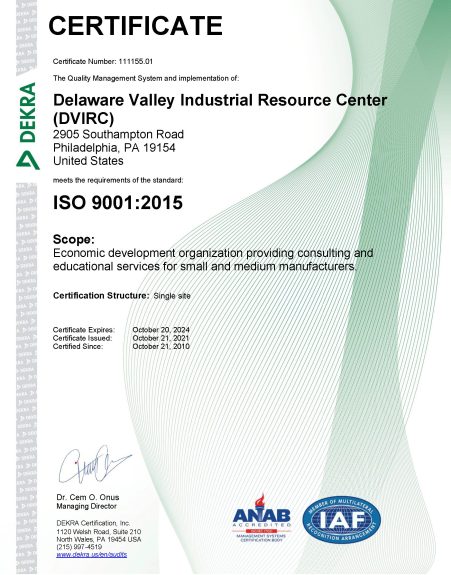 DVIRC ISO Certificate